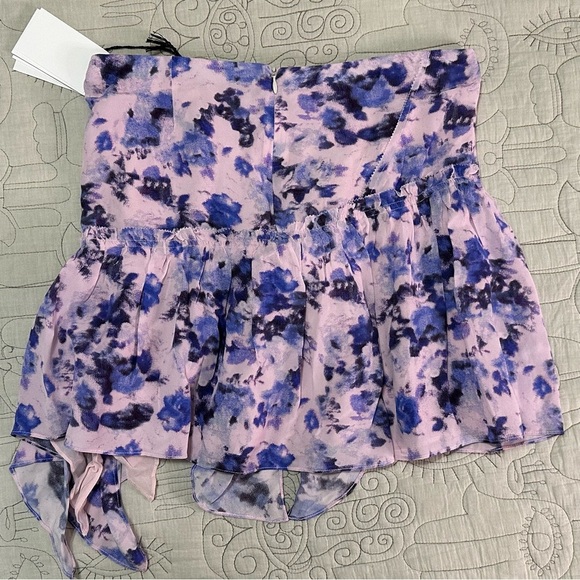 NEW ISABEL MARANT Filao Bow-Detailed Silk Crepe De Chine Mini Skirt Sz 36 Floral - Picture 11 of 11